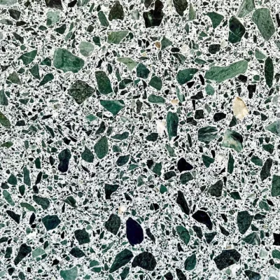 Véritable Terrazzo 12 mm - Vert des Alpes - 60x60 - Poli brillant - (0,36 m²)